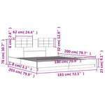 vidaXL Cadre de lit avec LED sans matelas sonoma gris 180x200 cm