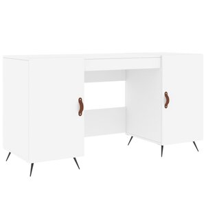 Bureau table poste de travail meuble d'ordinateur informatique étude 140 x 50 x 75 cm bois d'ingénierie blanc 02_0023519