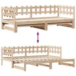vidaXL Lit de jour avec gigogne et tiroirs sans matelas 90x200 cm
