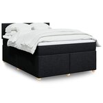 vidaXL Sommier à lattes de lit avec matelas Noir 140x190 cm Tissu