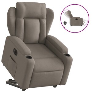 vidaXL Fauteuil inclinable électrique taupe tissu