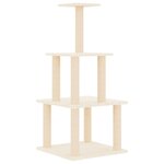 vidaXL Arbre à chat avec griffoirs en sisal crème 111 cm