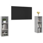 vidaXL Meubles TV 2 Pièces Gris béton 107x35x37 cm Bois d'ingénierie