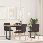vidaXL Chaises à manger lot de 4 marron foncé tissu