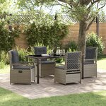 vidaXL Ensemble de Salle à Manger de Jardin 5 Pièces Gris Clair Rattan Poly
