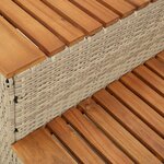 VidaXL Marche bain remous beige 50x50x50 5 cm polyrotin acacia massif