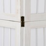 vidaXL Cloison de séparation 6 panneaux blanc bois de paulownia massif