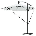 vidaXL Parasol banane à mât déporté Couleur sable 294 x 294 x 248 cm