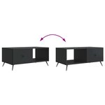 vidaXL Table basse Noir 90 x 50 x 40 cm Bois d'ingénierie