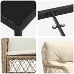 vidaXL Ensemble de salle à manger pour jardin 5 Pièces Beige polyrotin
