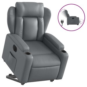 vidaXL Fauteuil inclinable électrique gris similicuir
