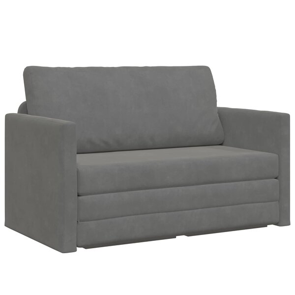 vidaXL Canapé-lit pliant Gris foncé 124 x 71 x 78 cm Velours