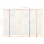vidaXL Cloison de séparation 6 panneaux Crème 240 x 170 x 4 cm Tissu