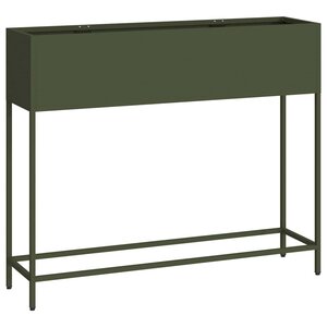 vidaXL Bac de jardin surélevé Vert olive 100 x 26 x 82 cm Acier