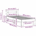 vidaXL Cadre de lit avec tête de lit Marron 90 x 200 cm