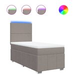 vidaXL Sommier à lattes de lit avec matelas Taupe 90x200 cm Tissu