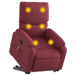 vidaXL Fauteuil inclinable de massage Rouge bordeaux Tissu