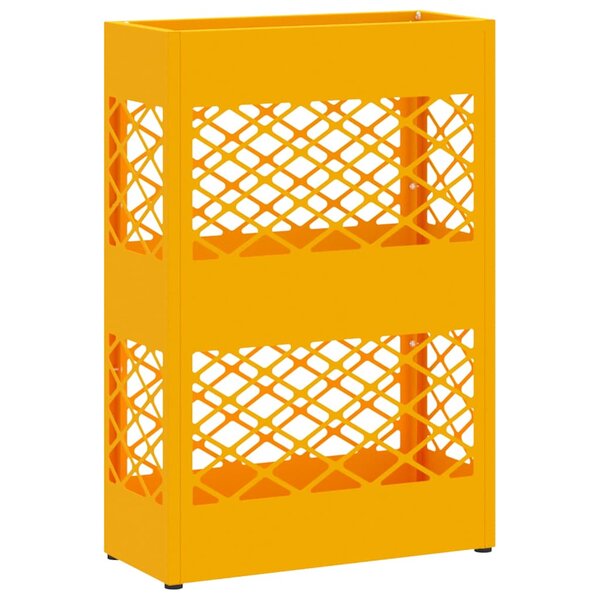 vidaXL Porte-parapluie jaune moutarde 28 x 12 x 41 cm Acier