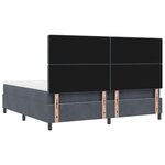 vidaXL Lit à ressorts avec matelas Gris foncé 200 x 200 cm tissu