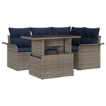 vidaXL Ensemble de canapé de jardin 5 Pièces Gris Poly Rattan