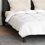 vidaXL Ensemble de Duvet avec oreiller 3 Pièces Blanc Plume de canard