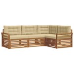 vidaXL Ensemble de canapés d'extérieur 4 Pièces Naturel et Beige