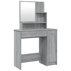 vidaXL Coiffeuse avec miroir Sonoma gris 86 5x35x136 cm