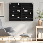 vidaXL Armoire à vitrine noir 100x8 5x75 cm bois d'ingénierie