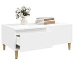 vidaXL Table basse Blanc 90x50x36 5 cm Bois d'ingénierie