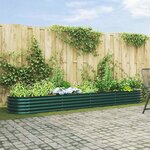 vidaXL Jardinière surélevée Vert 400 x 80 x 44 cm Acier
