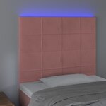 vidaXL Tête de lit à LED Rose 90x5x118/128 cm Velours