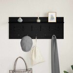 vidaXL Porte-manteau mural avec étagère Chêne noir 100 x 40 x 12 cm