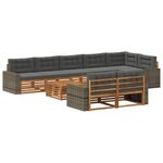vidaXL Ensemble de canapés d'extérieur avec coussin 9 Pièces