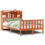 vidaXL Lit bibliothèque sans matelas cire marron 135x190 cm pin massif