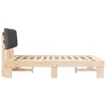 vidaXL Cadre de lit avec tête de lit rembourrée Gris foncé