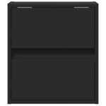 vidaXL Meuble TV mural avec lumières LED noir 41x31x45 cm