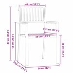 vidaXL Chaise de jardin 4 Pièces Marron 56 x 54.5 x 87 cm Teck massif
