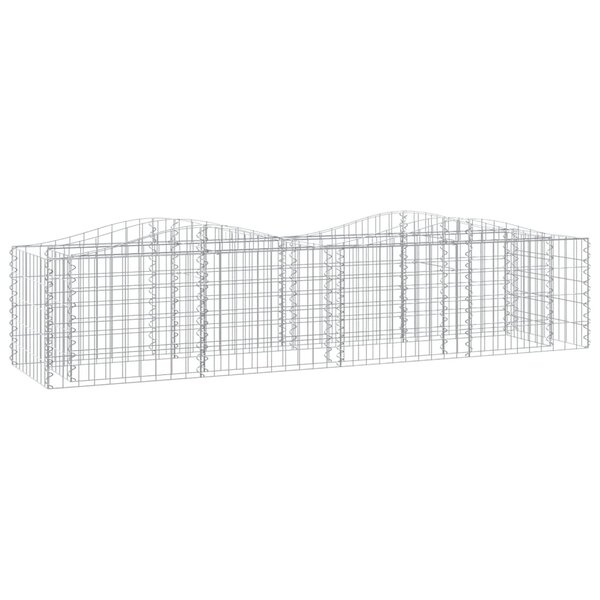 vidaXL Lit surélevé à gabions arqué 200x50x50 cm Fer galvanisé