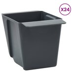 vidaXL Caisses à fleurs pour palettes Euro 12 pc Gris Polypropylène