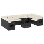vidaXL Salon de jardin 11 Pièces avec coussins noir résine tressée