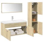 vidaXL Ensemble de meubles de salle de bain 3 Pièces chêne sonoma