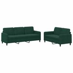 vidaXL Ensemble de canapés 2 Pièces vert foncé velours