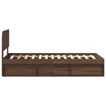 vidaXL Cadre de lit avec tête de lit Chêne brun 90 x 190 cm Pin massif