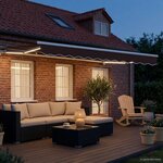 vidaXL Auvent rétractable électrique Marron et blanc 3 5 x 2 5 m