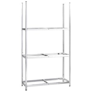 vidaXL Porte-pneus à 3 niveaux Argenté 110x40x200 cm Acier