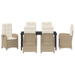 vidaXL Ensemble de salle à manger de jardin 7 pièces avec coussins Beige Poly Rattan