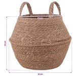 vidaXL Pot de plante avec poignées 2 pc Naturel Ø 32 x 32 cm