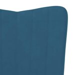 vidaXL Chaise de relaxation avec repose-pied Bleu Velours