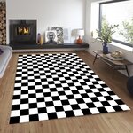 Tapis d'intérieur DAMIER 120 x 180 cm - Noir