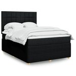 vidaXL Sommier à lattes de lit avec matelas Noir 140x190 cm Tissu